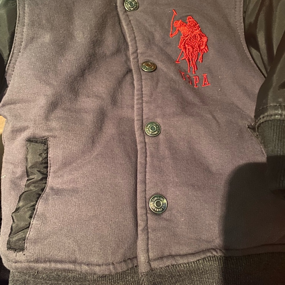 US POLO ASSOCIATION Size 18 mos boys jacket grey and black